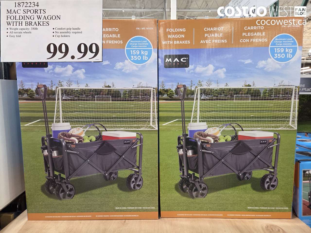 1872234 MAC SPORTS FOLDING WAGON WITH BRAKES $99.99