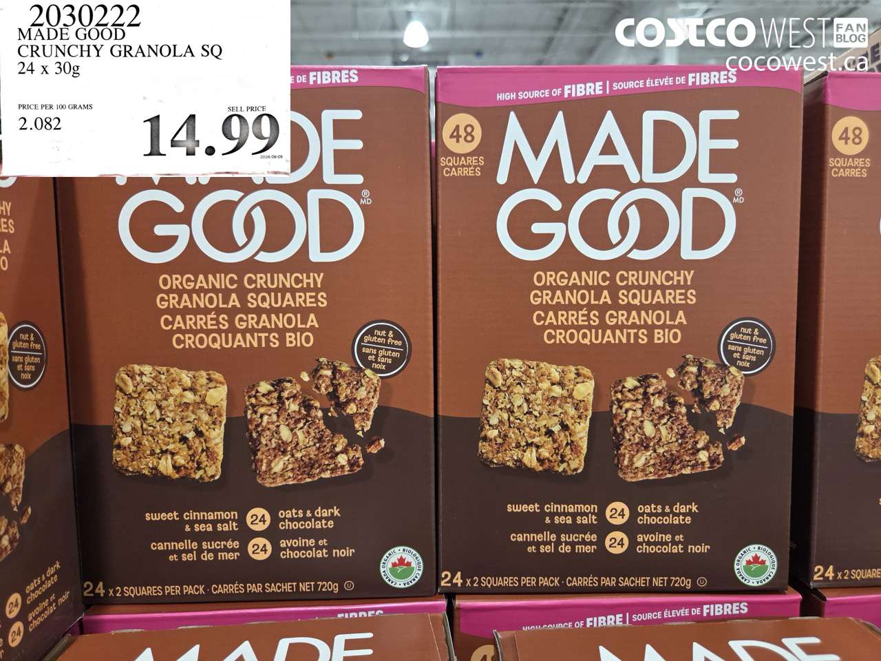 2030222 MADE GOOD CRUNCHY GRANOLA SQ 24 X 30G $14.99