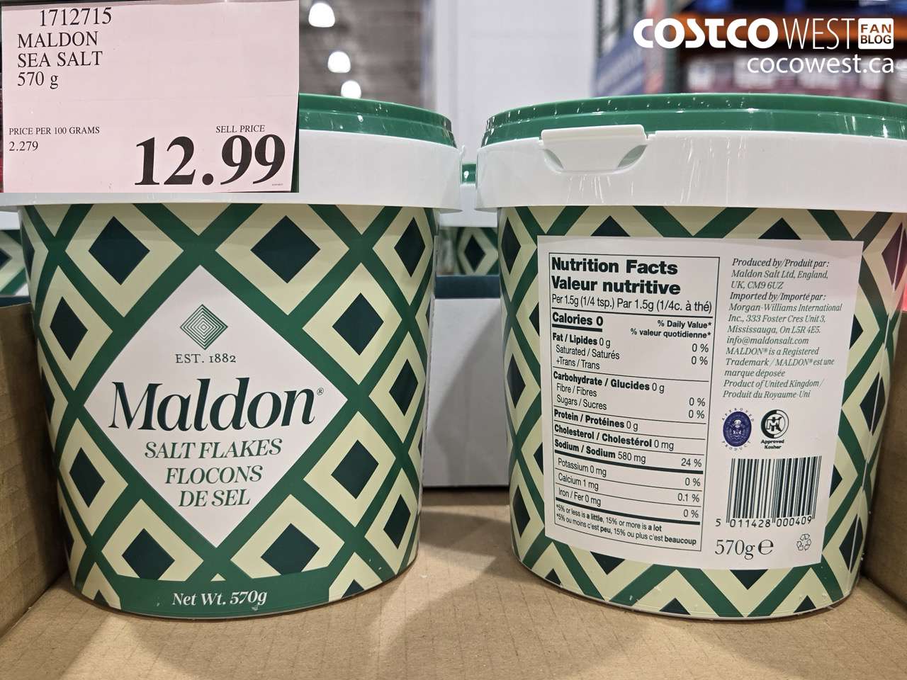 1712715 MALDON SEA SALT 570 G $12.99