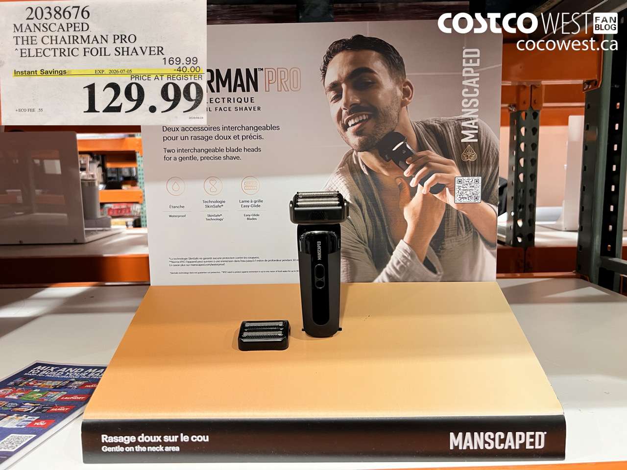 2038676 MANSCAPED. THE CHAIRMAN PRO ELECTRIC FOIL SHAVER ($40.00 INSTANT SAVINGS EXPIRES ON 2026-07-05) $129.99