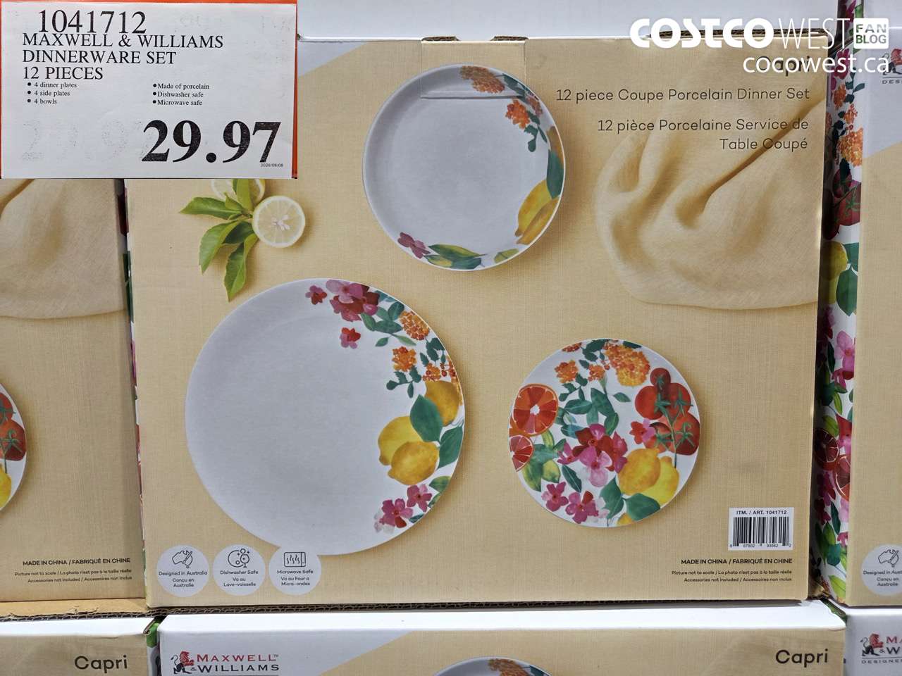 1041712 MAXWELL & WILLIAMS DINNERWARE SET 12 PIECES $29.97