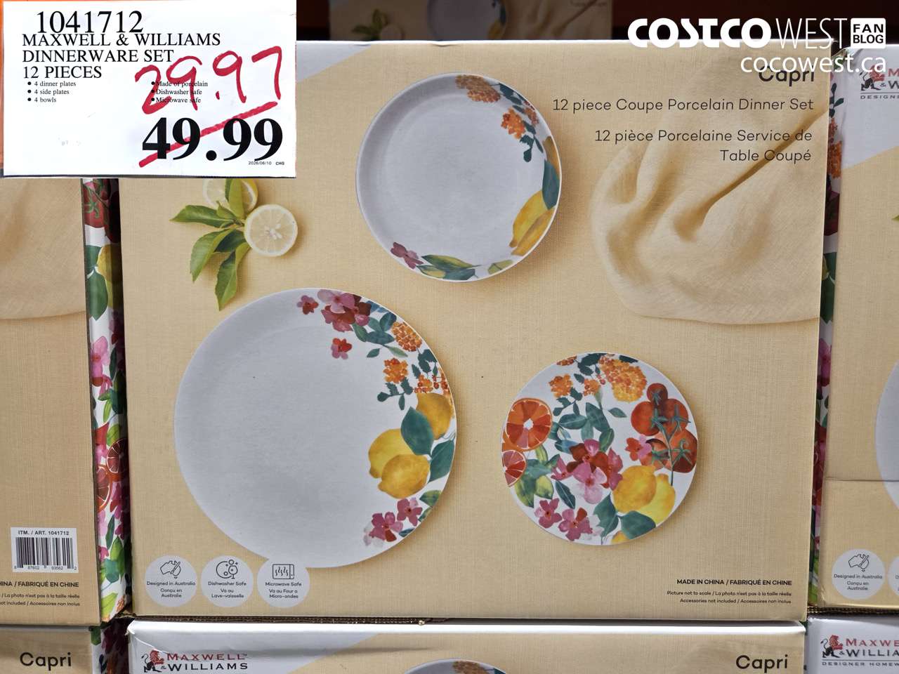 1041712 MAXWELL & WILLIAMS DINNERWARE SET 12 PIECES $29.97