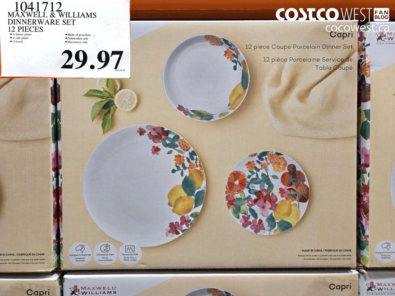 1041712 MAXWELL & WILLIAMS DINNERWARE SET 12 PIECES $29.97