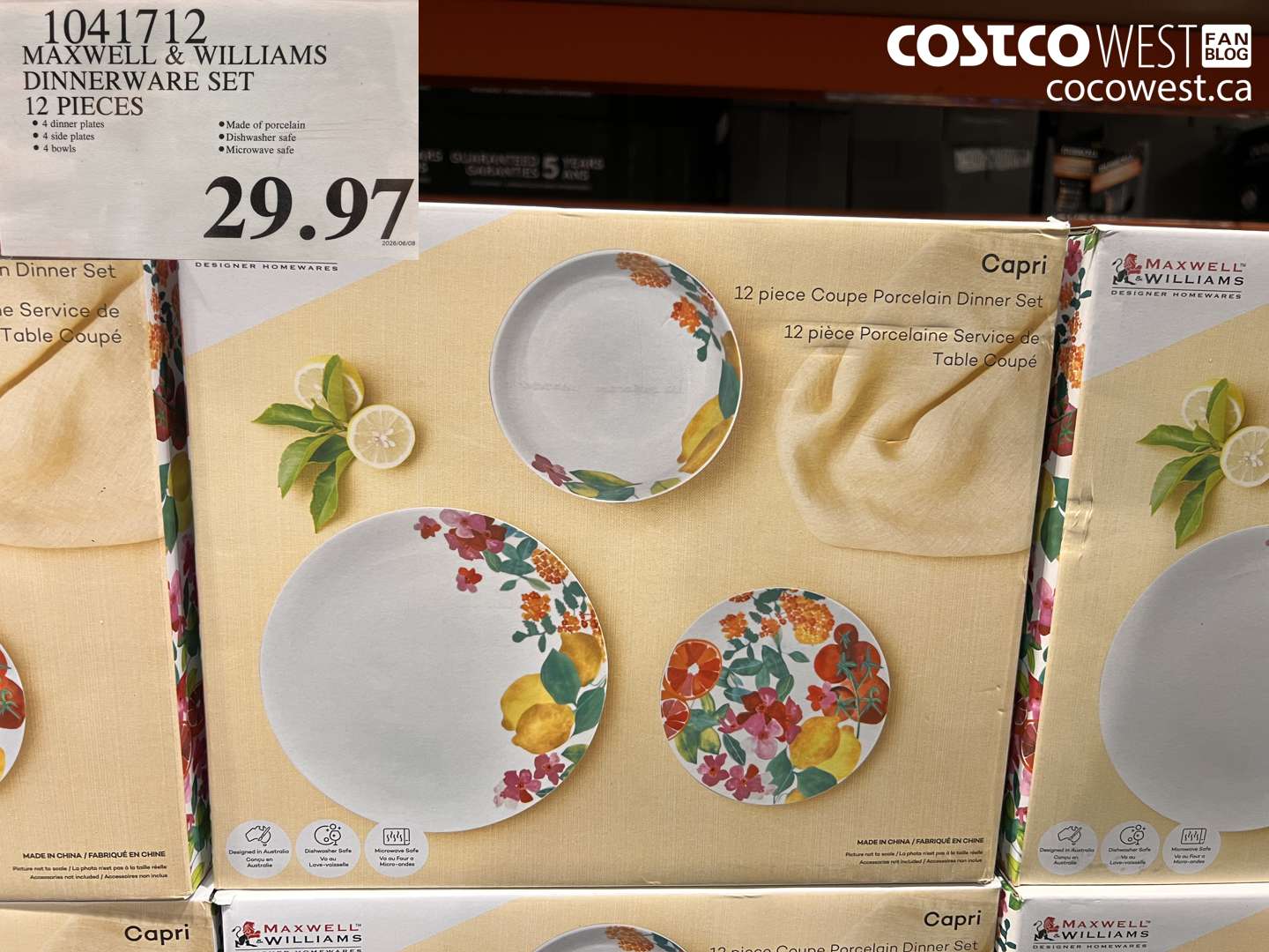 1041712 MAXWELL & WILLIAMS DINNERWARE SET 12 PIECES $29.97
