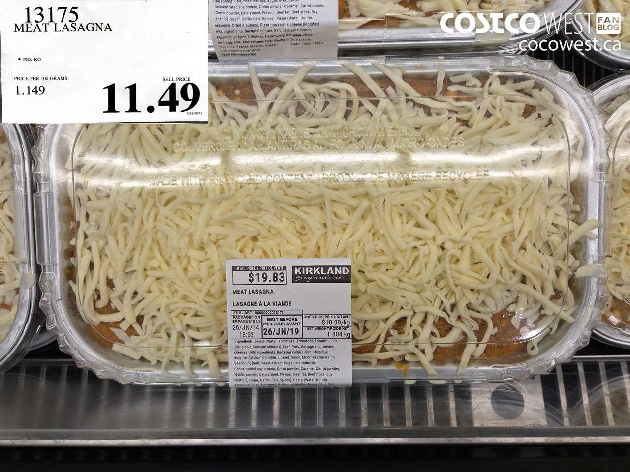 13175 MEAT LASAGNA $11.49