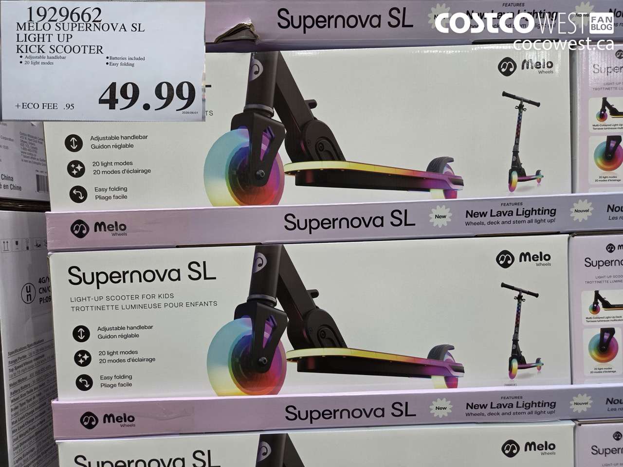 1929662 MELO SUPERNOVA SL LIGHT UP KICK SCOOTER $49.99