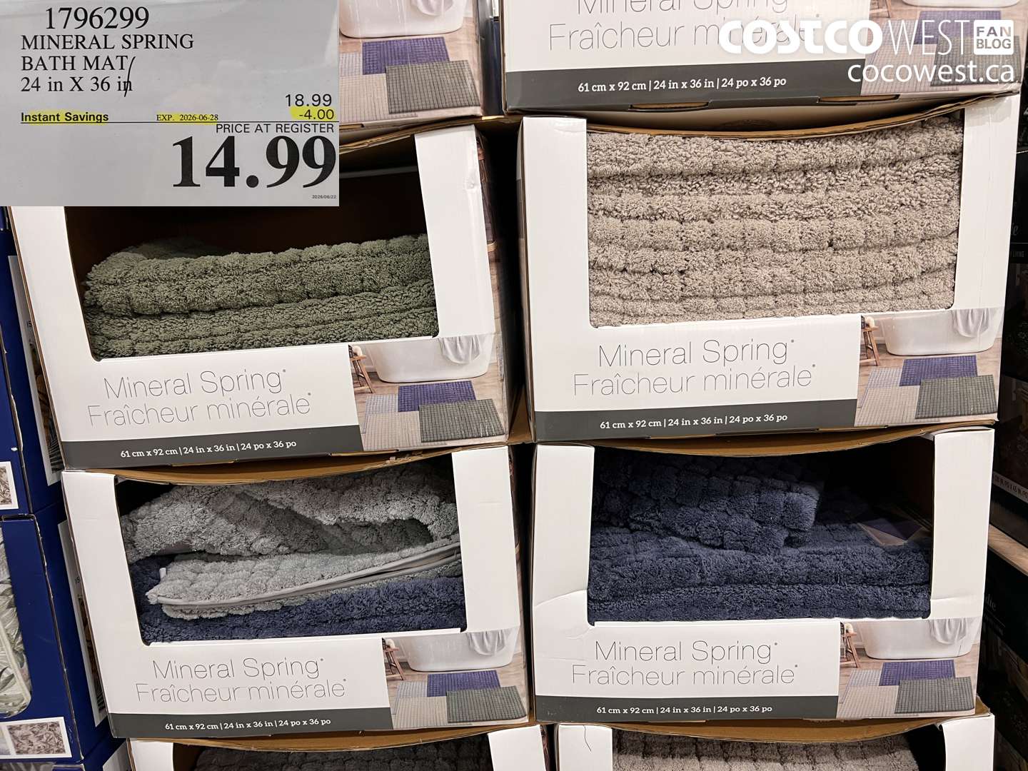 1796299 MINERAL SPRING BATH MAT 24 IN X 36 IN ($4.00 INSTANT SAVINGS EXPIRES ON 2026-06-28) $14.99