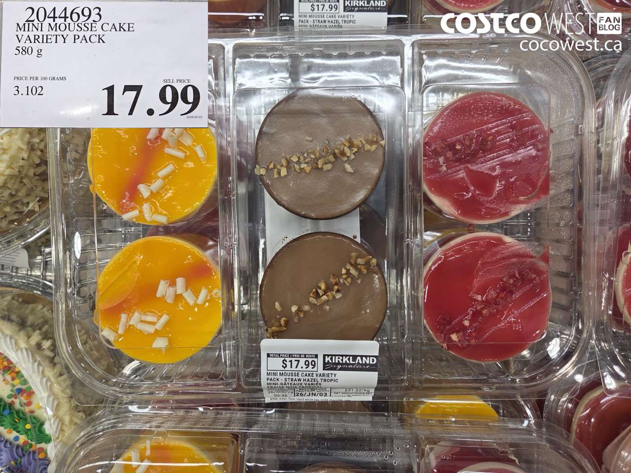 2044693 MINI MOUSSE CAKE VARIETY PACK 580 G $17.99