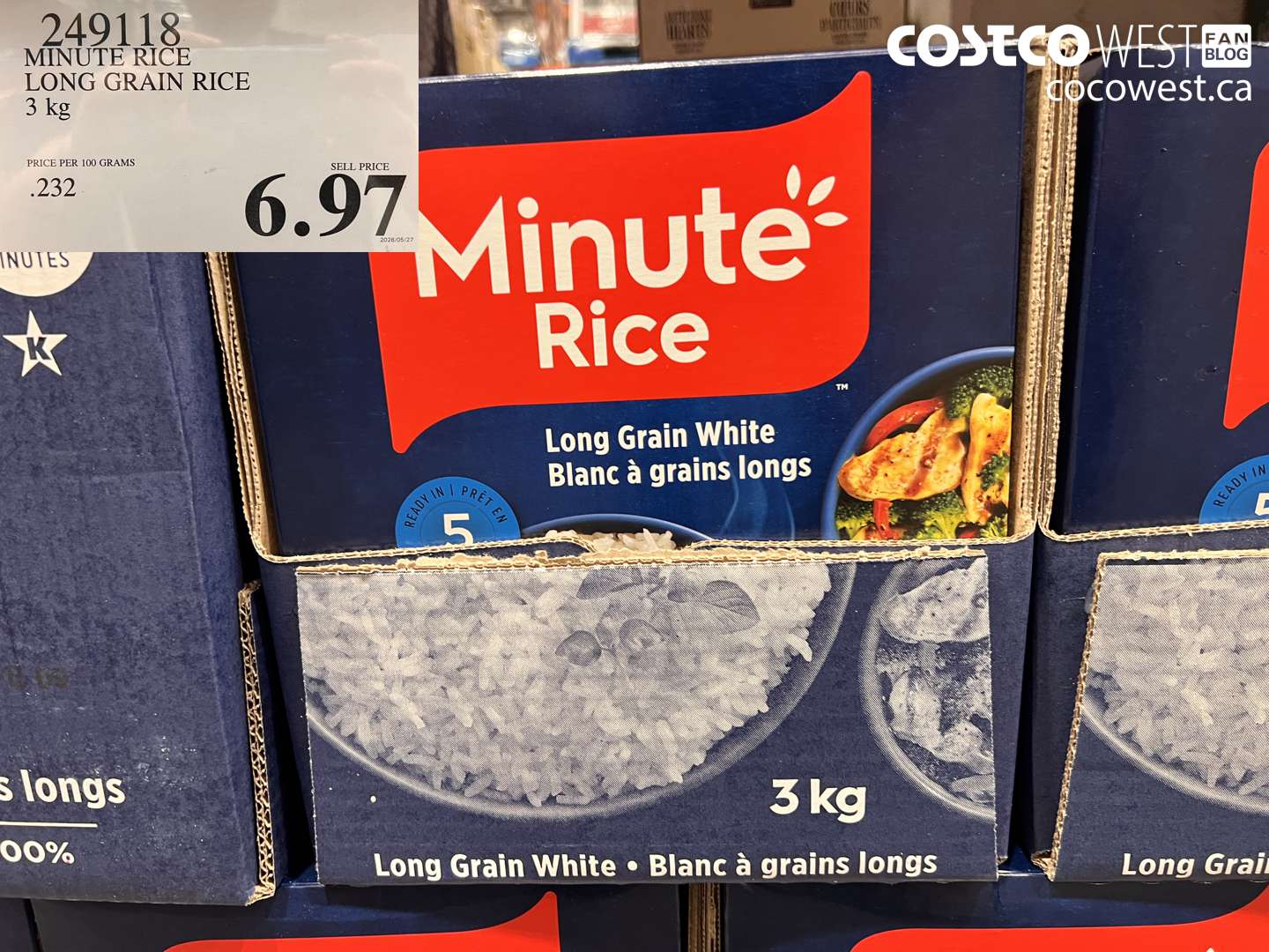 249118 MINUTE RICE LONG GRAIN RICE 3 KG $6.97
