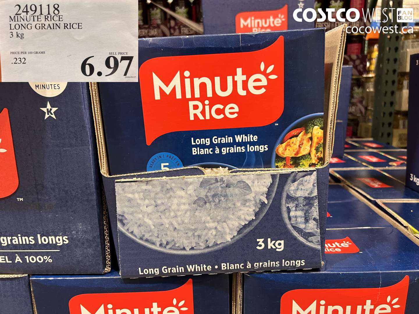 249118 MINUTE RICE LONG GRAIN RICE 3 KG $6.97