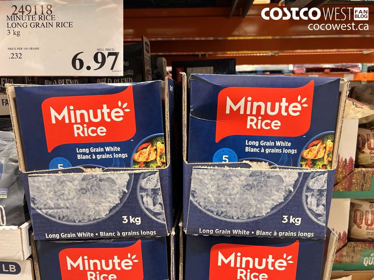 249118 MINUTE RICE LONG GRAIN RICE 3 KG $6.97