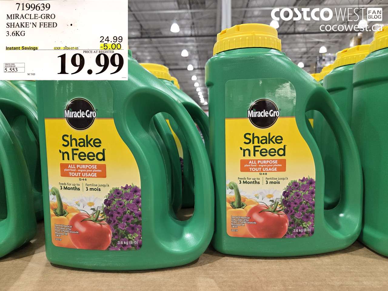 7199639 MIRACLE-GRO SHAKE'N FEED 3.6KG ($5.00 INSTANT SAVINGS EXPIRES ON 2026-07-05) $19.99