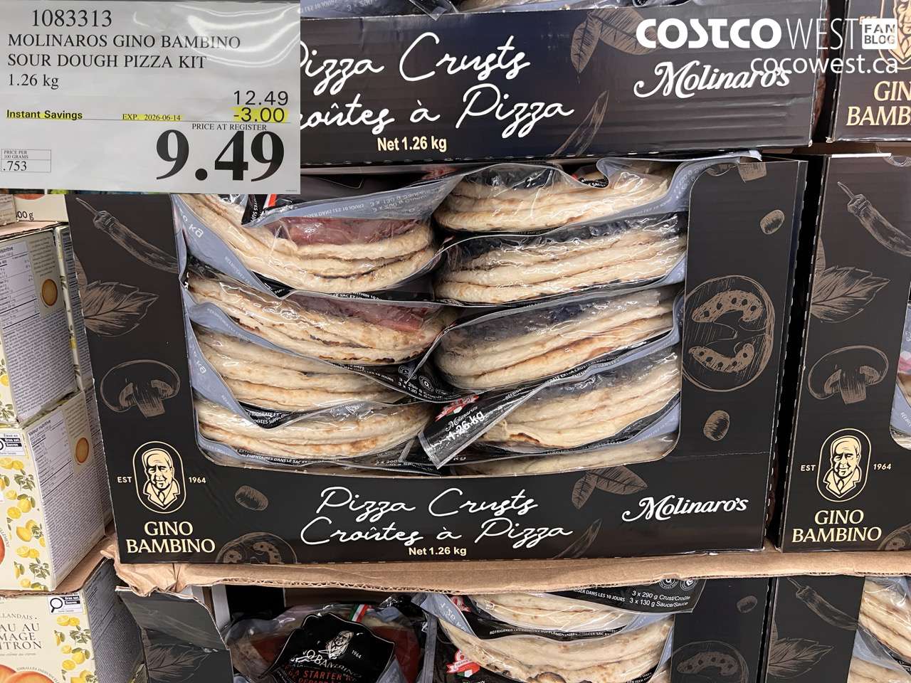 1083313 MOLINAROS GINO BAMBINO SOUR DOUGH PIZZA KIT 1.26 KG ($3.00 INSTANT SAVINGS EXPIRES ON 2026-06-14) $9.49