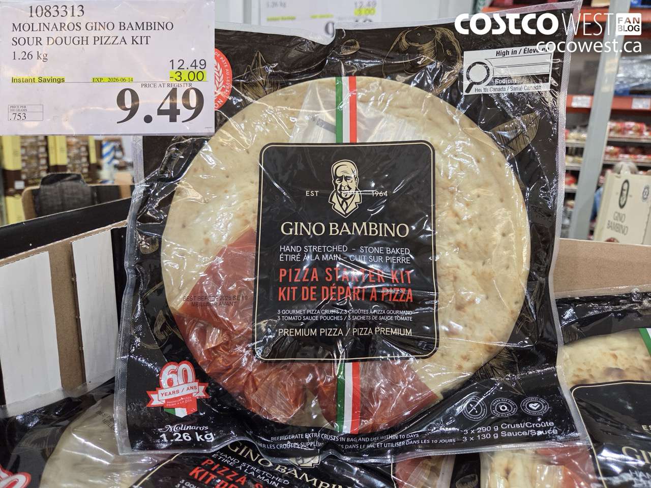 1083313 MOLINAROS GINO BAMBINO SOUR DOUGH PIZZA KIT 1.26 KG ($3.00 INSTANT SAVINGS EXPIRES ON 2026-06-14) $9.49