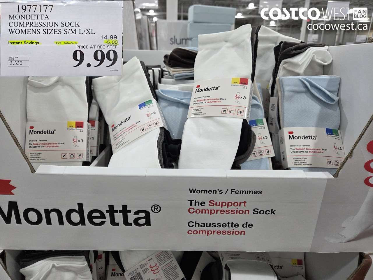 1977177 MONDETTA COMPRESSION SOCK WOMENS SIZES S/M L/XL ($5.00 INSTANT SAVINGS EXPIRES ON 2026-06-14) $9.99