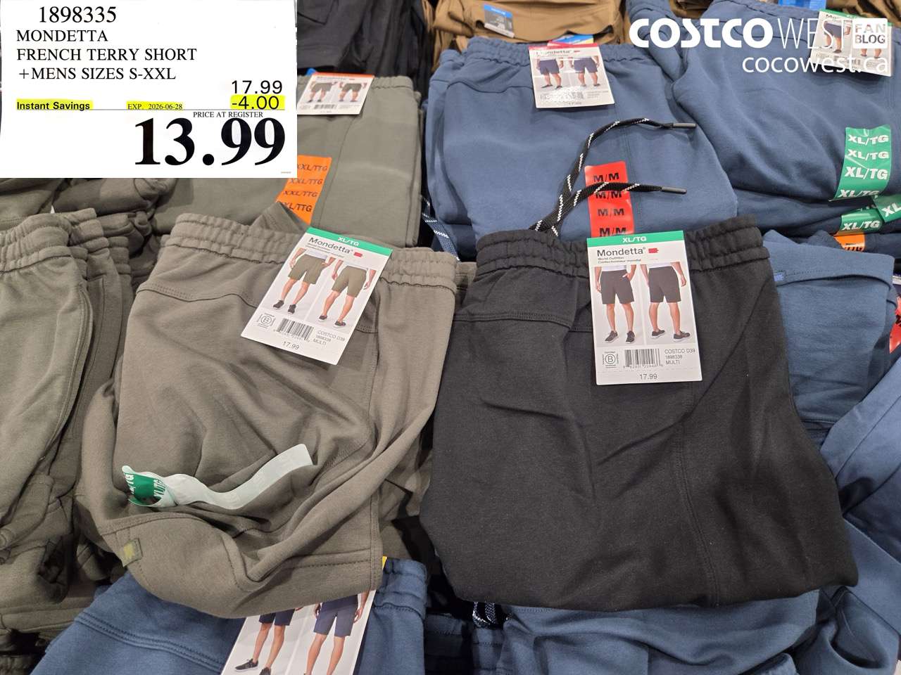 1898335 MONDETTA FRENCH TERRY SHORT MENS SIZES S-XXL ($4.00 INSTANT SAVINGS EXPIRES ON 2026-06-28) $13.99