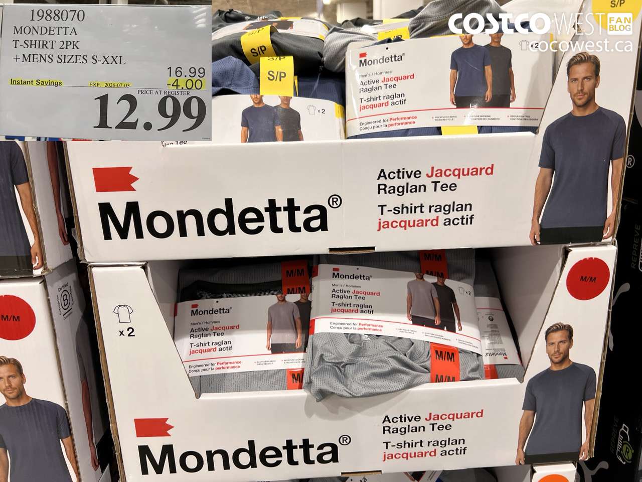 1988070 MONDETTA T-SHIRT 2PK MENS SIZES S-XXL ($4.00 INSTANT SAVINGS EXPIRES ON 2026-07-03) $12.99