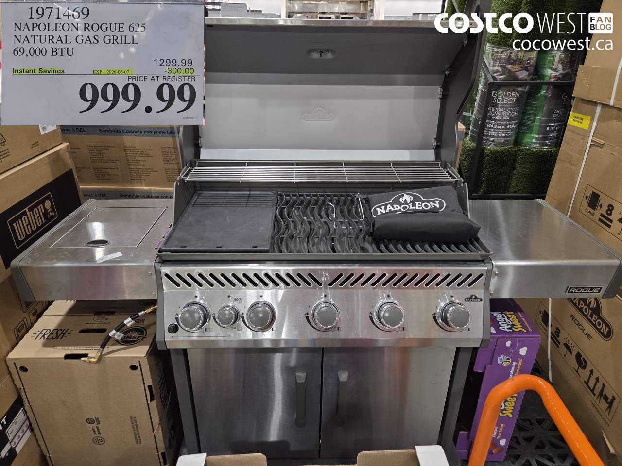 1971469 NAPOLEON ROGUE 625 NATURAL GAS GRILL 69,000 BTU ($300.00 INSTANT SAVINGS EXPIRES ON 2026-06-07) $999.99