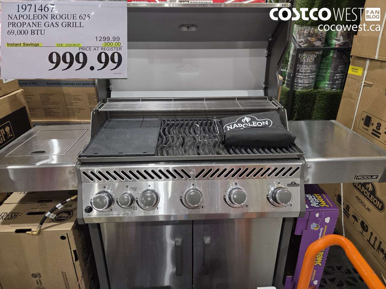 1971467 NAPOLEON ROGUE 625 PROPANE GAS GRILL 69,000 BTU ($300.00 INSTANT SAVINGS EXPIRES ON 2026-06-07) $999.99