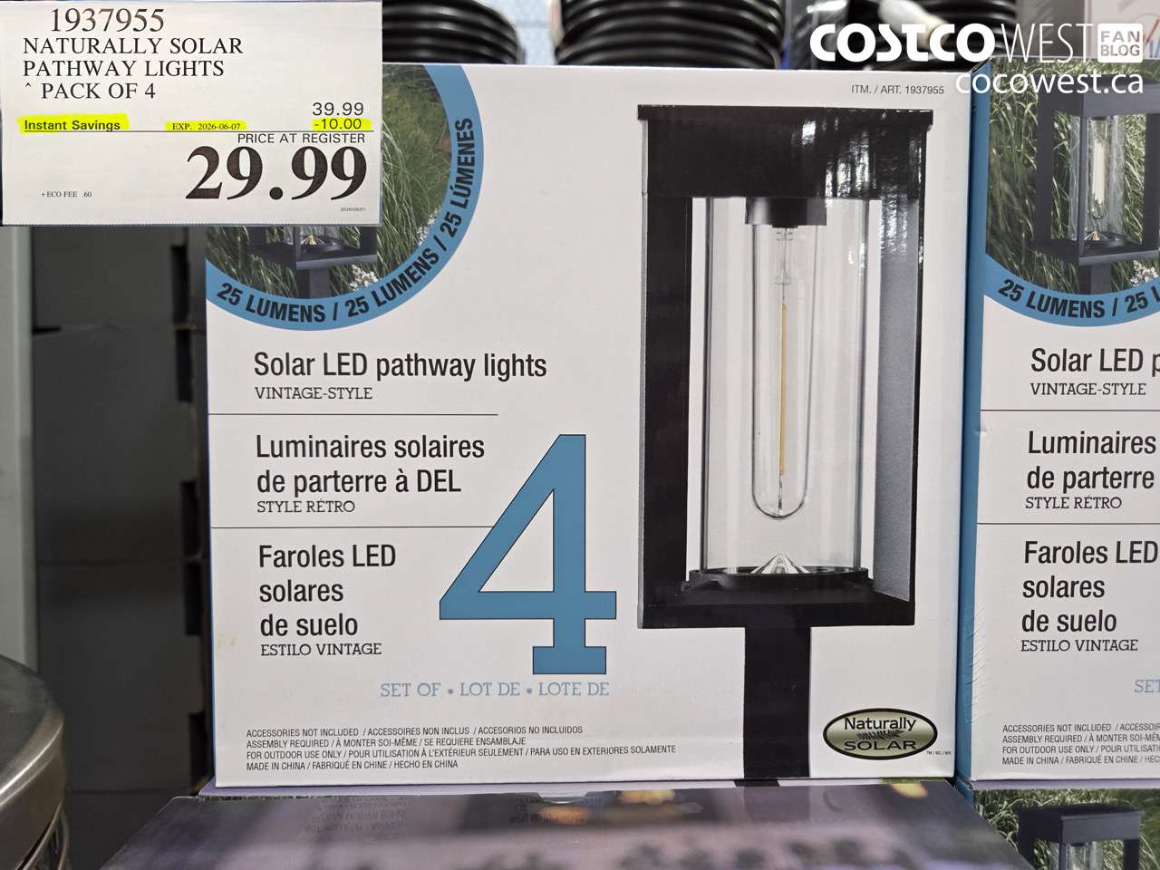 1937955 NATURALLY SOLAR PATHWAY LIGHTS PACK OF 4 ($10.00 INSTANT SAVINGS EXPIRES ON 2026-06-07) $29.99