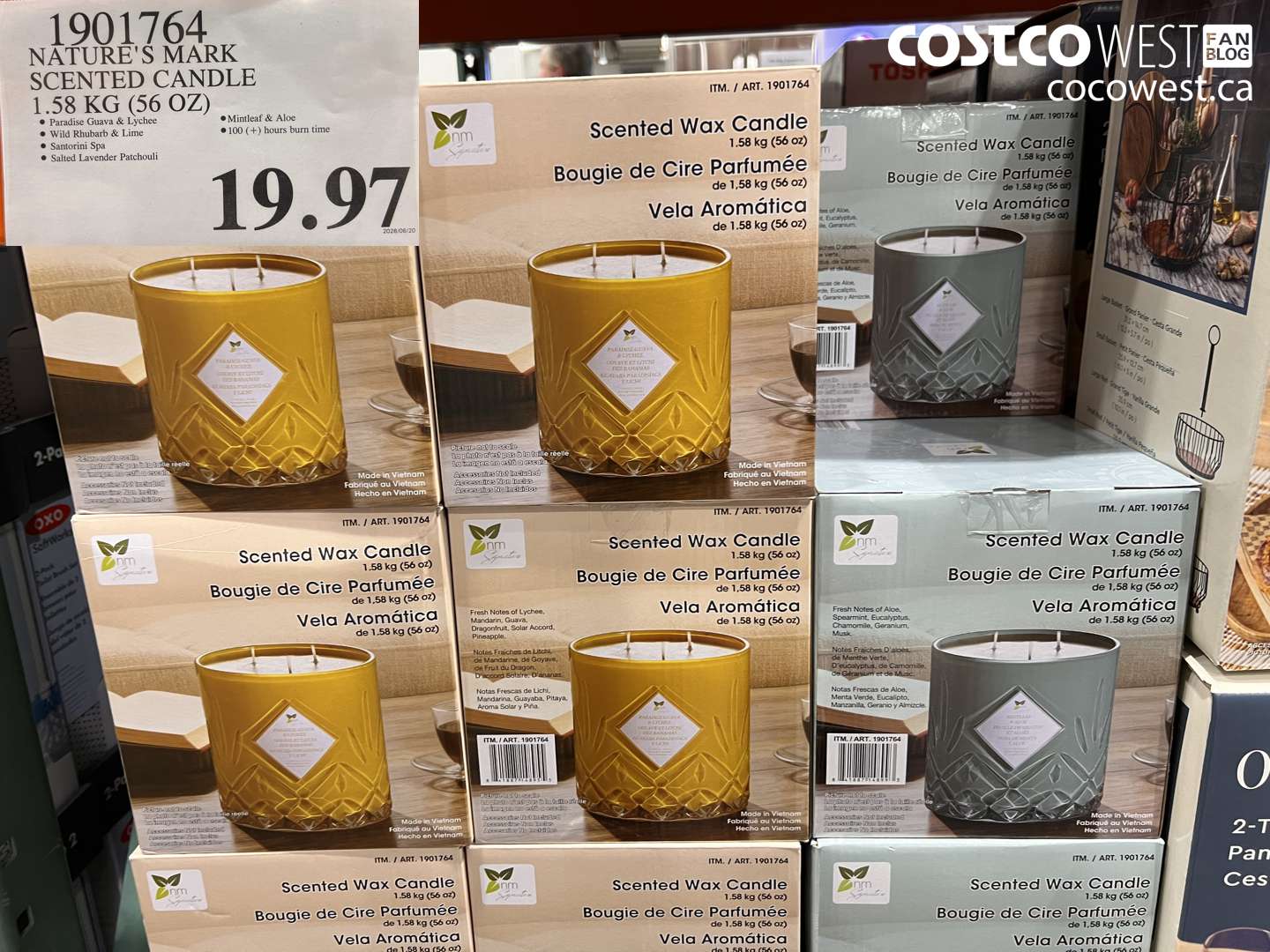 1901764 NATURE'S MARK SCENTED CANDLE 1.58 KG (56 OZ) $19.97