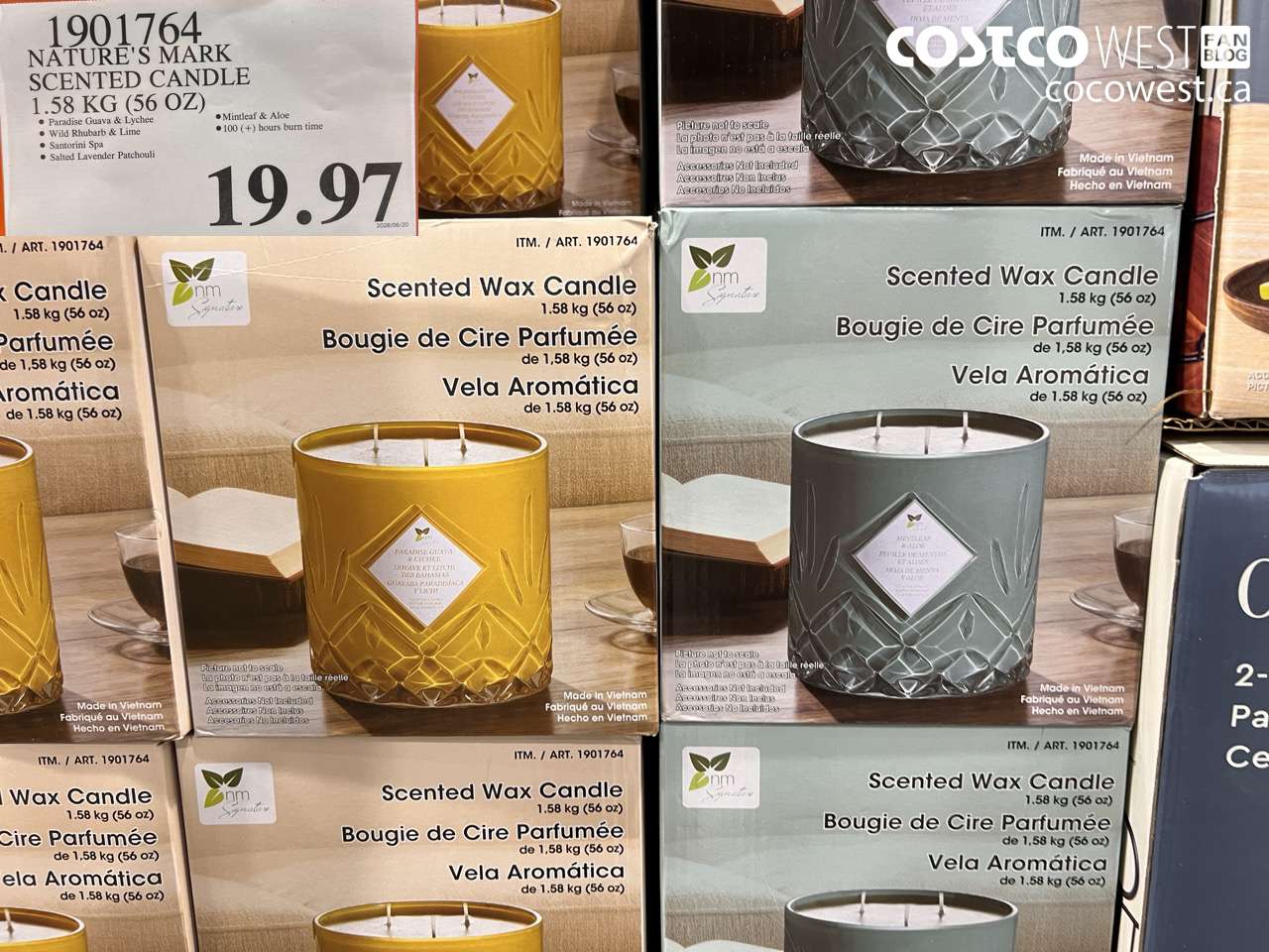 1901764 NATURE'S MARK SCENTED CANDLE 1.58 KG (56 OZ) $19.97