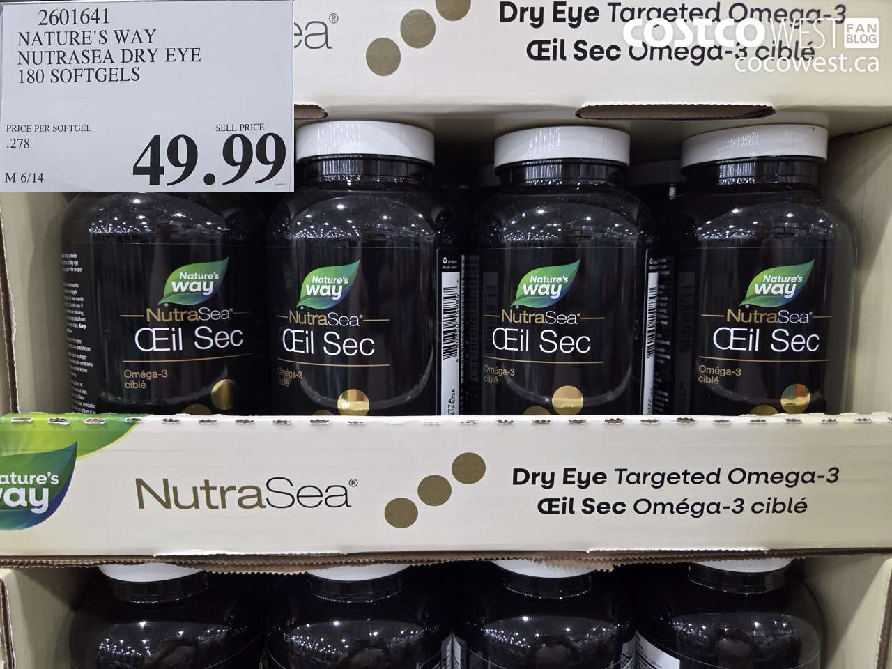 2601641 NATURE'S WAY NUTRASEA DRY EYE 180 SOFTGELS $49.99