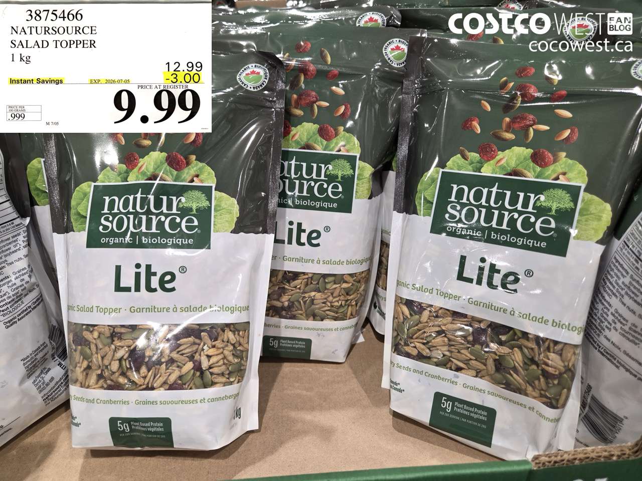 3875466 NATURSOURCE SALAD TOPPER 1 KG ($3.00 INSTANT SAVINGS EXPIRES ON 2026-07-05) $9.99