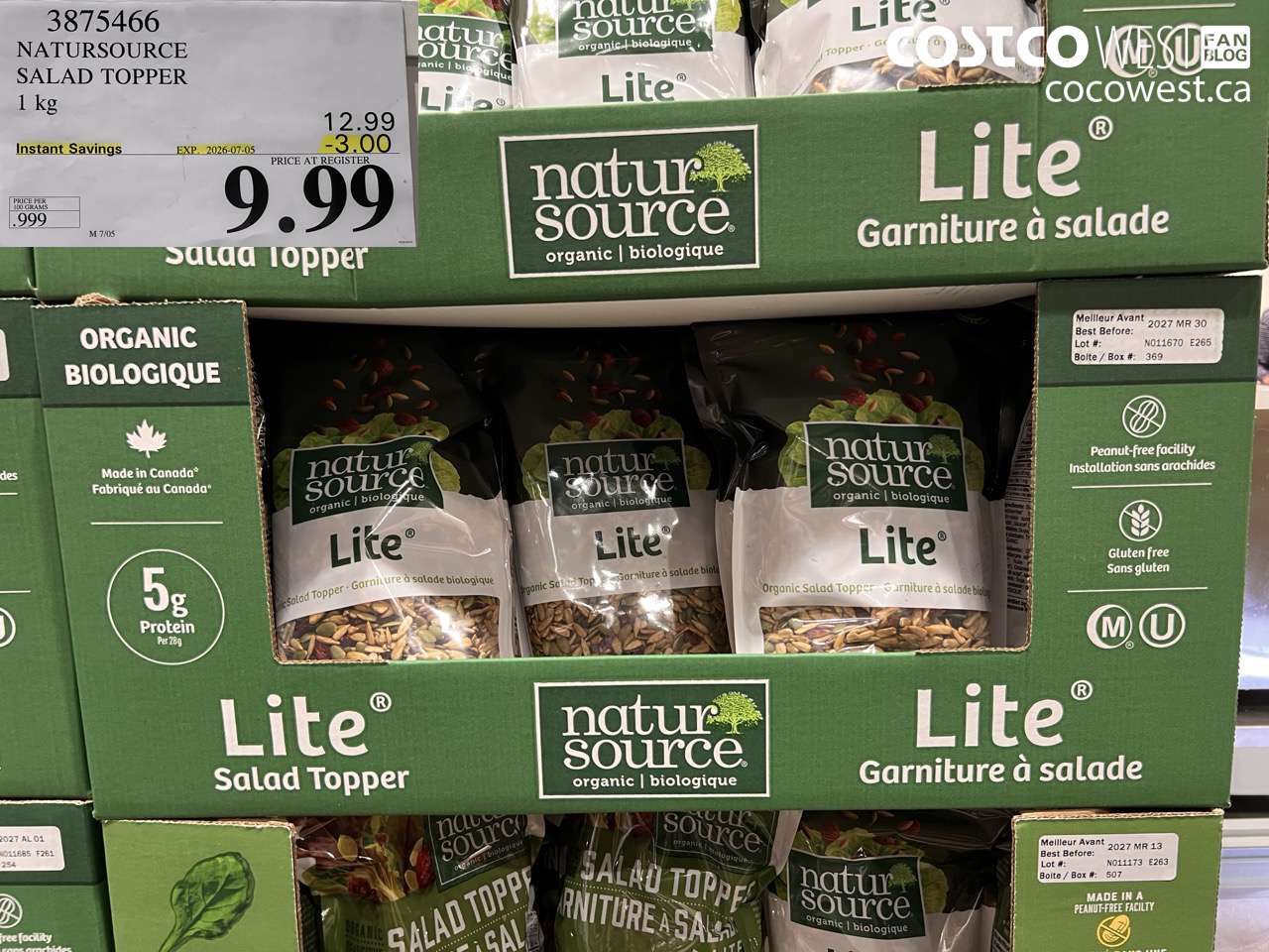 3875466 NATURSOURCE SALAD TOPPER 1 KG ($3.00 INSTANT SAVINGS EXPIRES ON 2026-07-05) $9.99