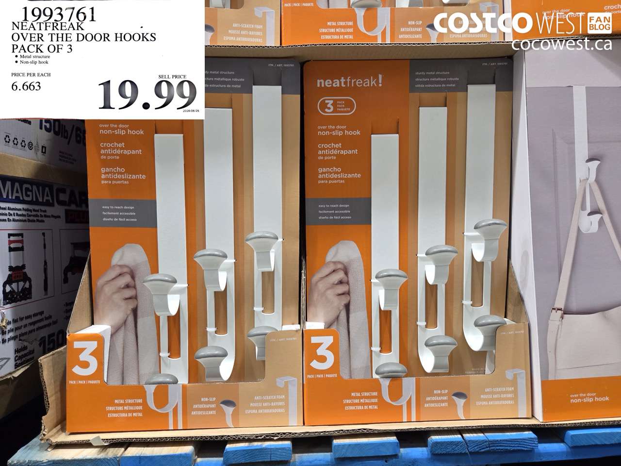 1993761 NEATFREAK OVER THE DOOR HOOKS PACK OF 3 $19.99