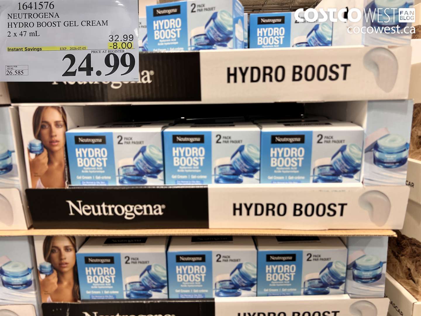 1641576 NEUTROGENA HYDRO BOOST GEL CREAM 2 X 47 ML ($8.00 INSTANT SAVINGS EXPIRES ON 2026-07-05) $24.99
