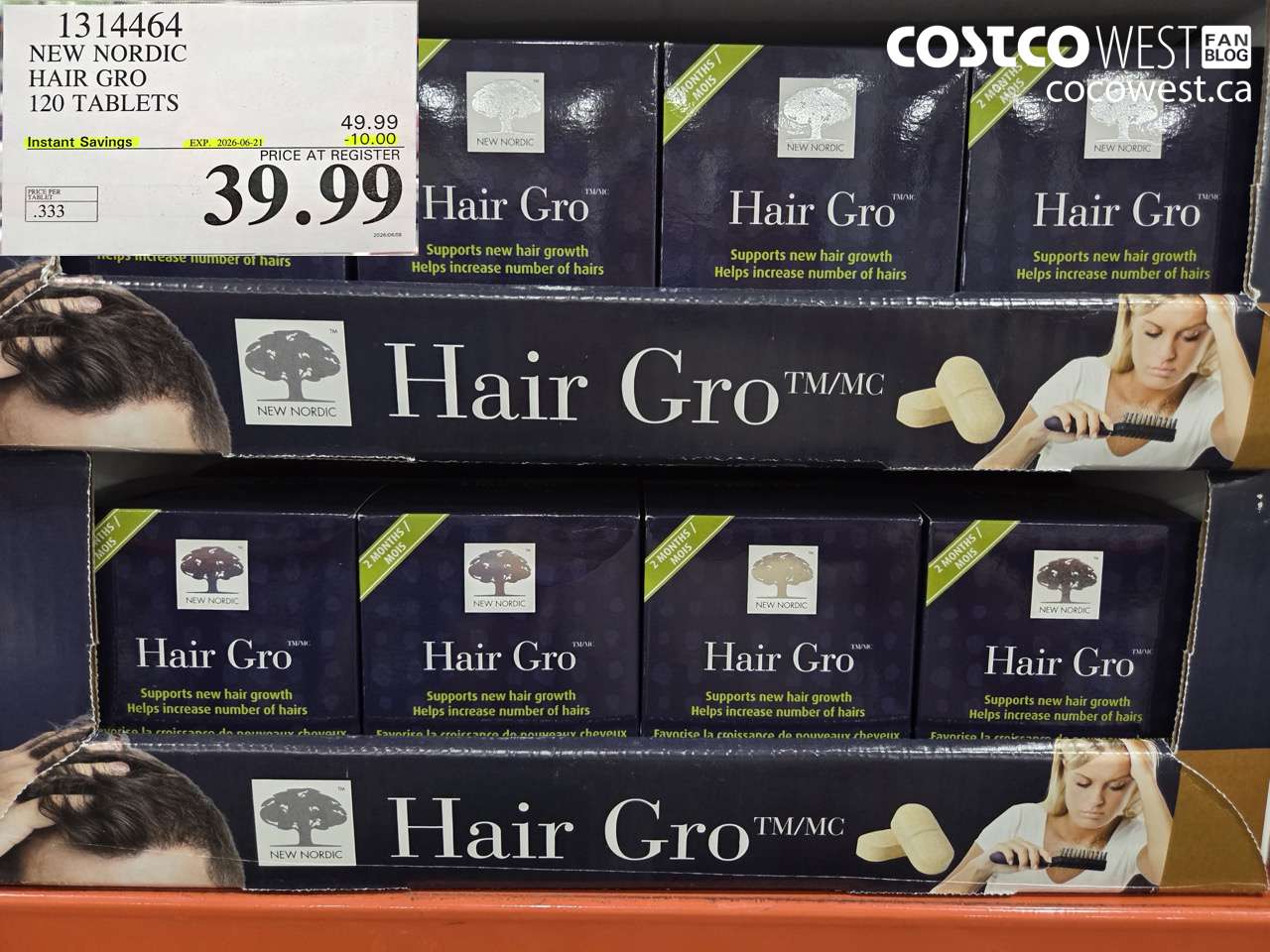 1314464 NEW NORDIC HAIR GRO 120 TABLETS ($10.00 INSTANT SAVINGS EXPIRES ON 2026-06-21) $39.99