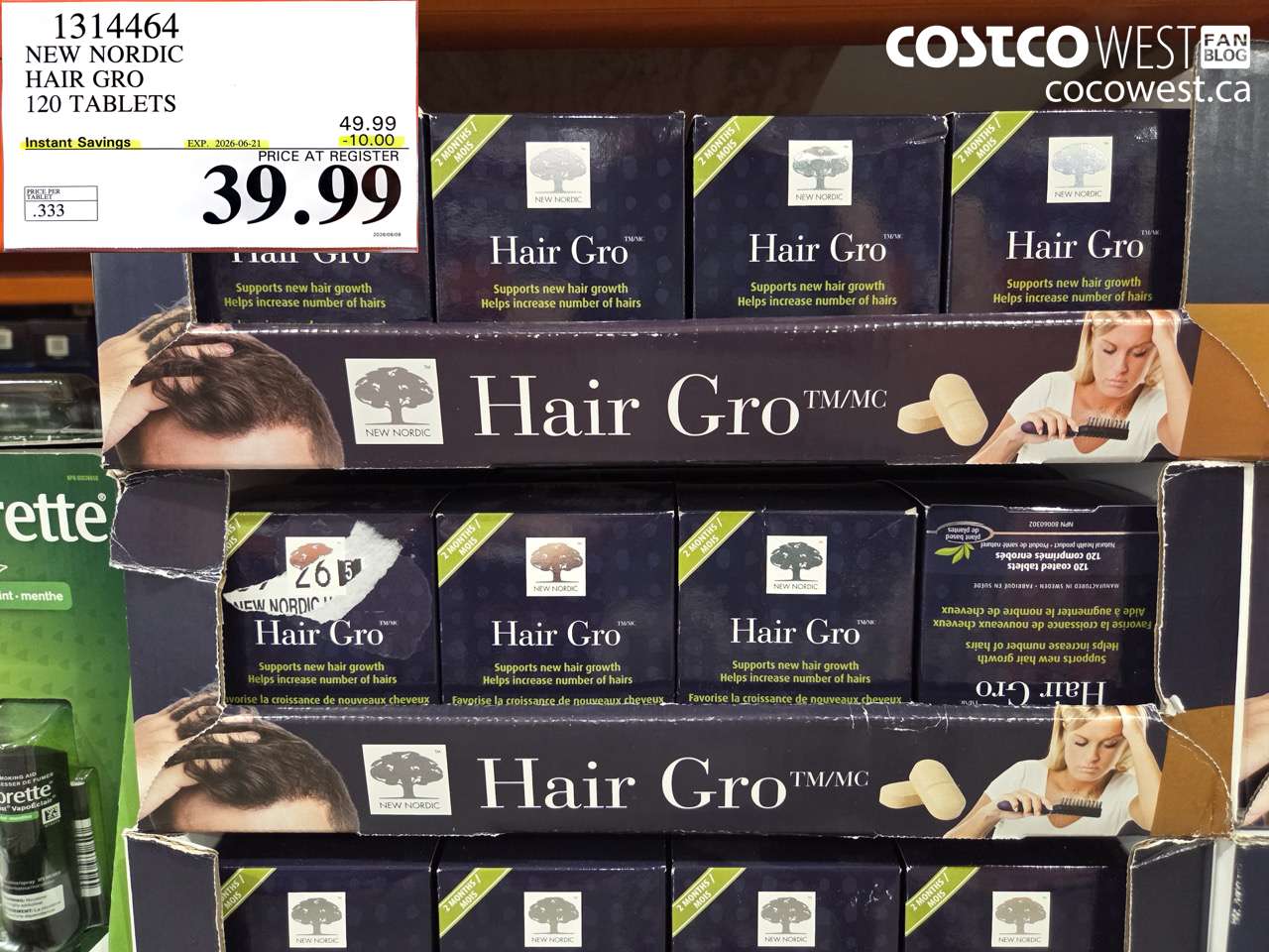 1314464 NEW NORDIC HAIR GRO 120 TABLETS ($10.00 INSTANT SAVINGS EXPIRES ON 2026-06-21) $39.99