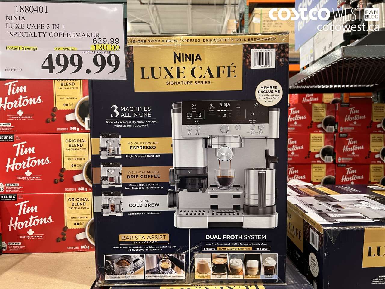 1880401 NINJA LUXE CAFE 3 IN 1 SPECIALTY COFFEEMAKER ($130.00 INSTANT SAVINGS EXPIRES ON 2026-06-11) $499.99