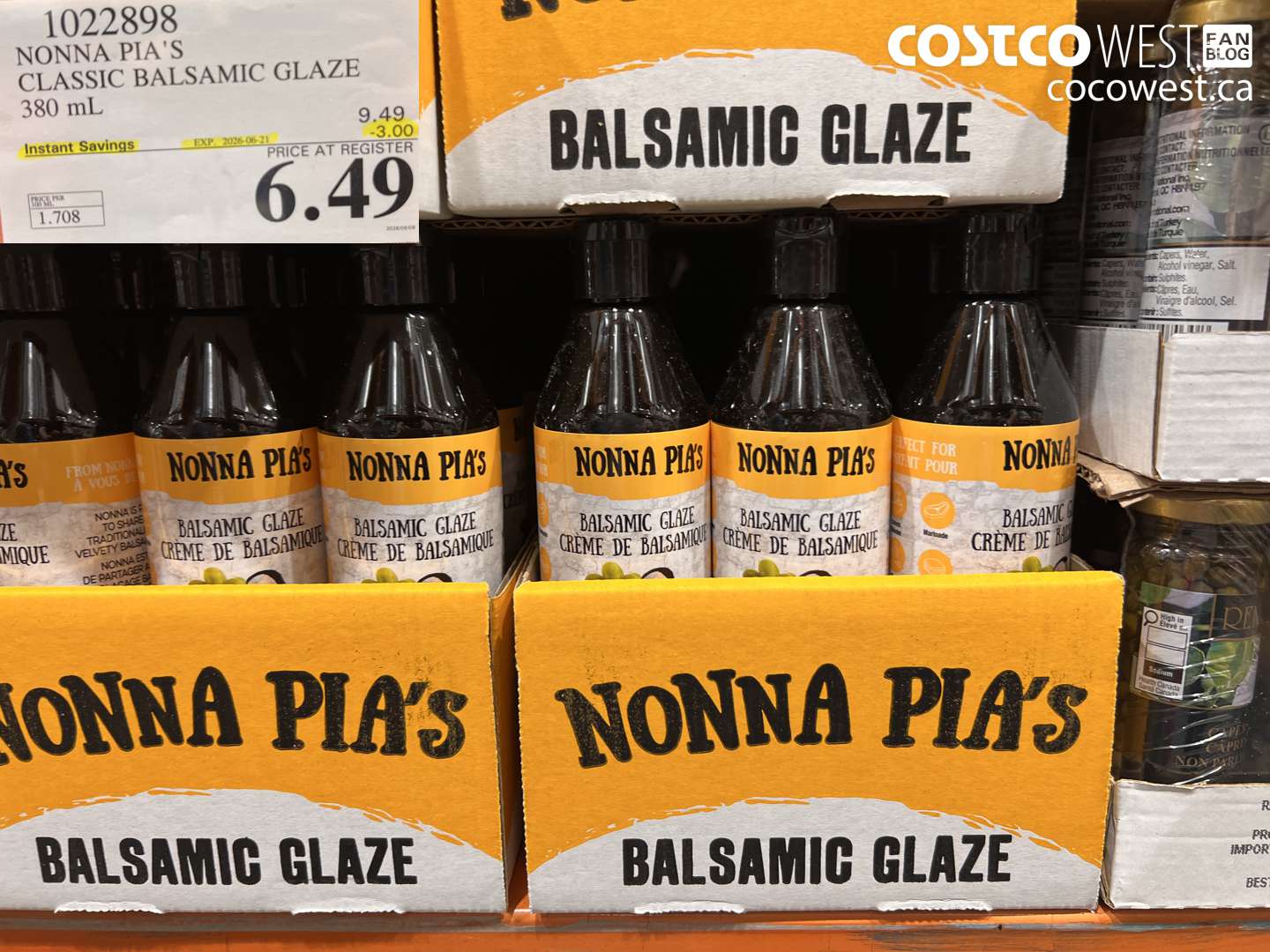 1022898 NONNA PIA'S CLASSIC BALSAMIC GLAZE 380 ML ($3.00 INSTANT SAVINGS EXPIRES ON 2026-06-21) $6.49