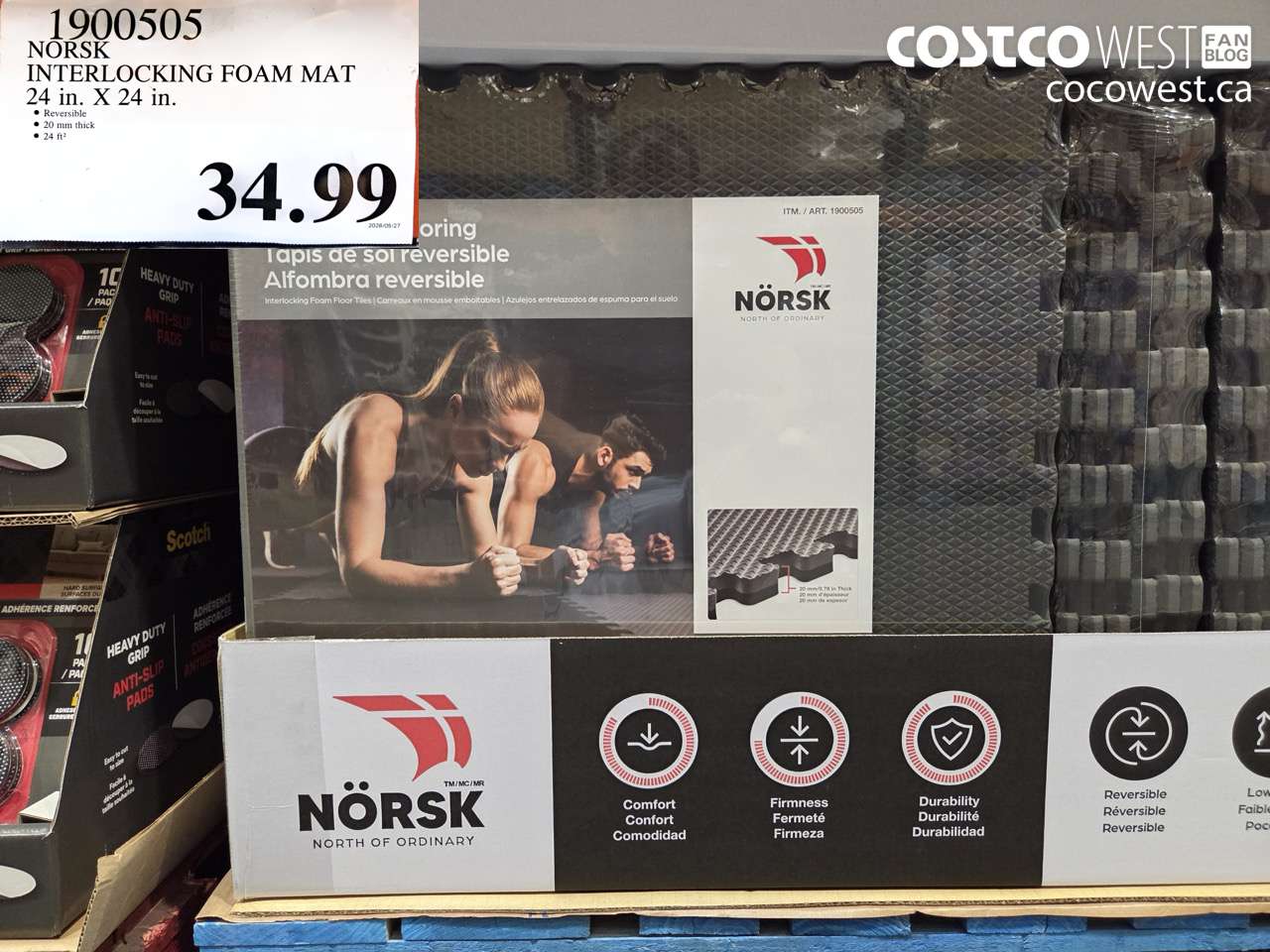 1900505 NORSK INTERLOCKING FOAM MAT 24 IN. X 24 IN. $34.99