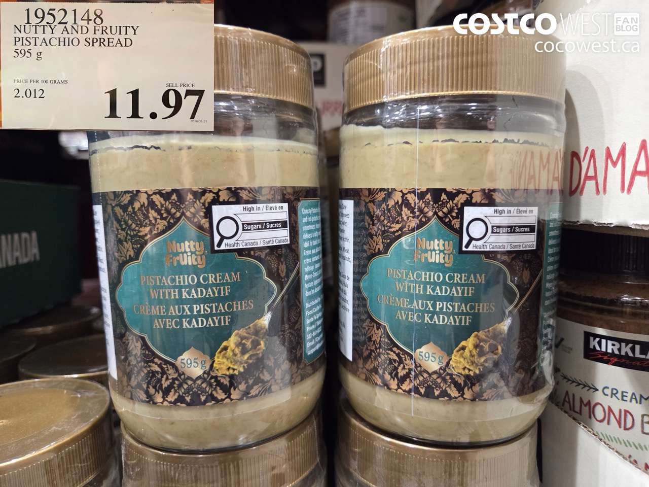 1952148 NUTTY AND FRUITY PISTACHIO SPREAD 595 G $11.97