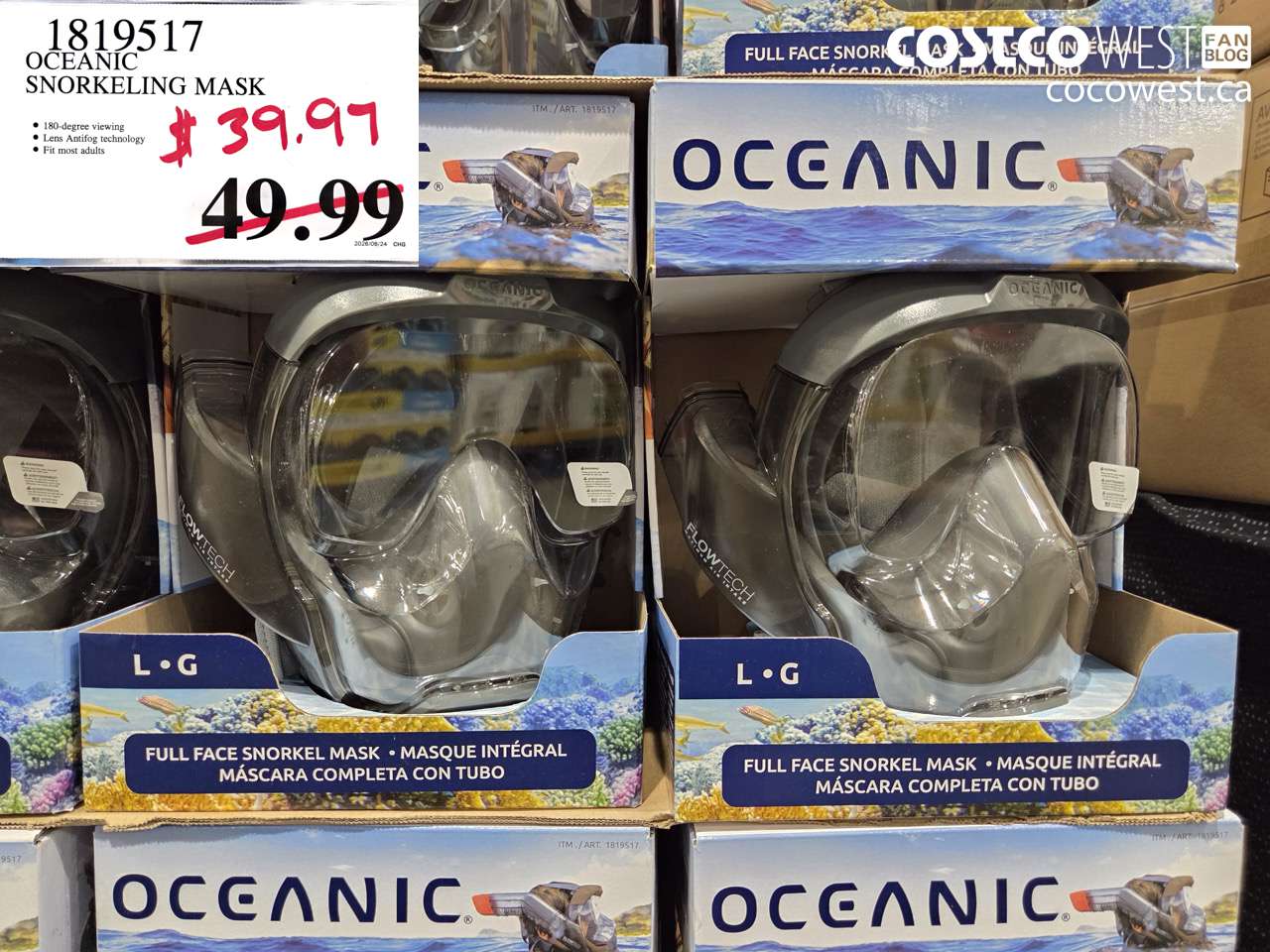 1819517 OCEANIC SNORKELING MASK $39.97