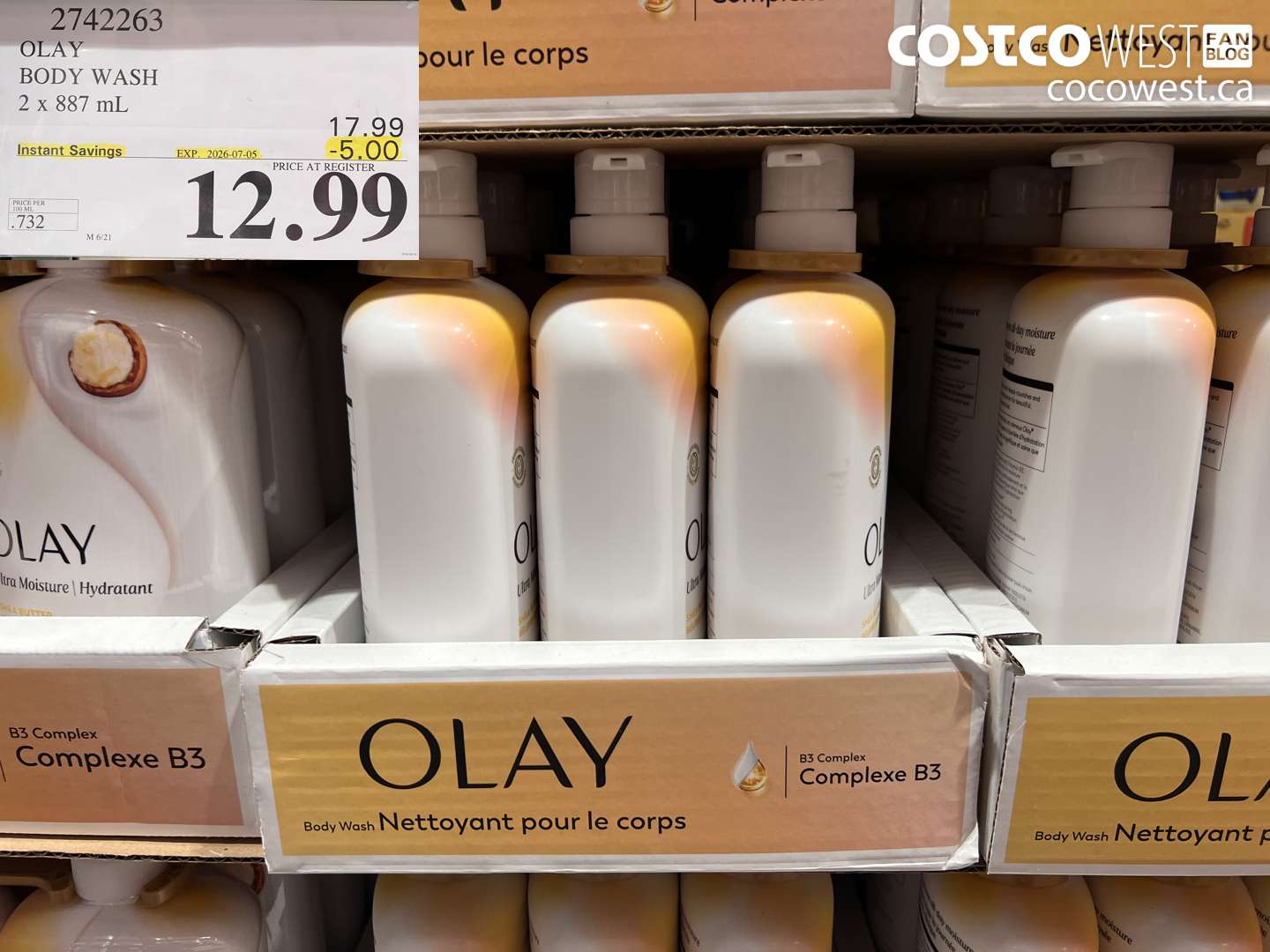 2742263 OLAY BODY WASH 2 X 887 ML ($5.00 INSTANT SAVINGS EXPIRES ON 2026-07-05) $12.99