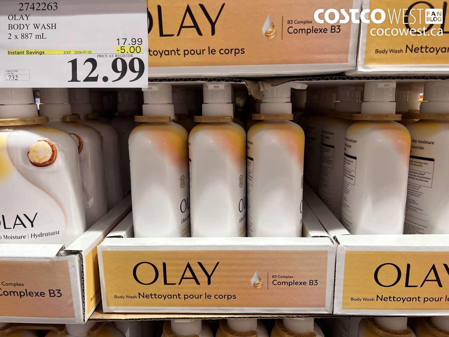 2742263 OLAY BODY WASH 2 X 887 ML ($5.00 INSTANT SAVINGS EXPIRES ON 2026-07-05) $12.99