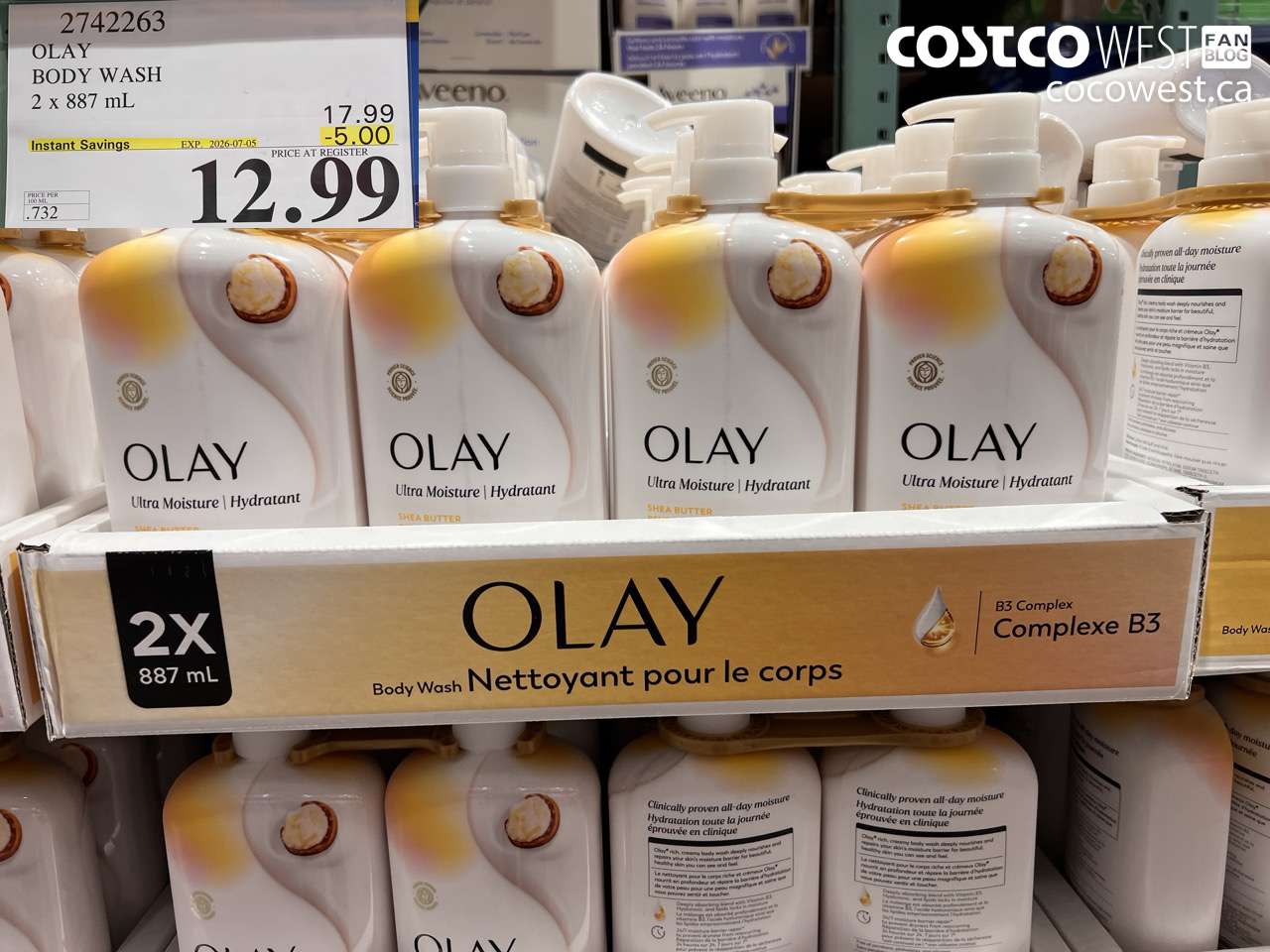 2742263 OLAY BODY WASH 2 X 887 ML ($5.00 INSTANT SAVINGS EXPIRES ON 2026-07-05) $12.99