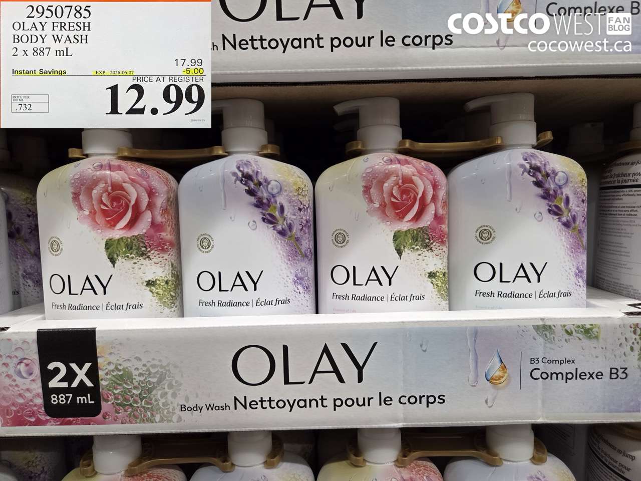 2950785 OLAY FRESH BODY WASH 2 X 887 ML ($5.00 INSTANT SAVINGS EXPIRES ON 2026-06-07) $12.99