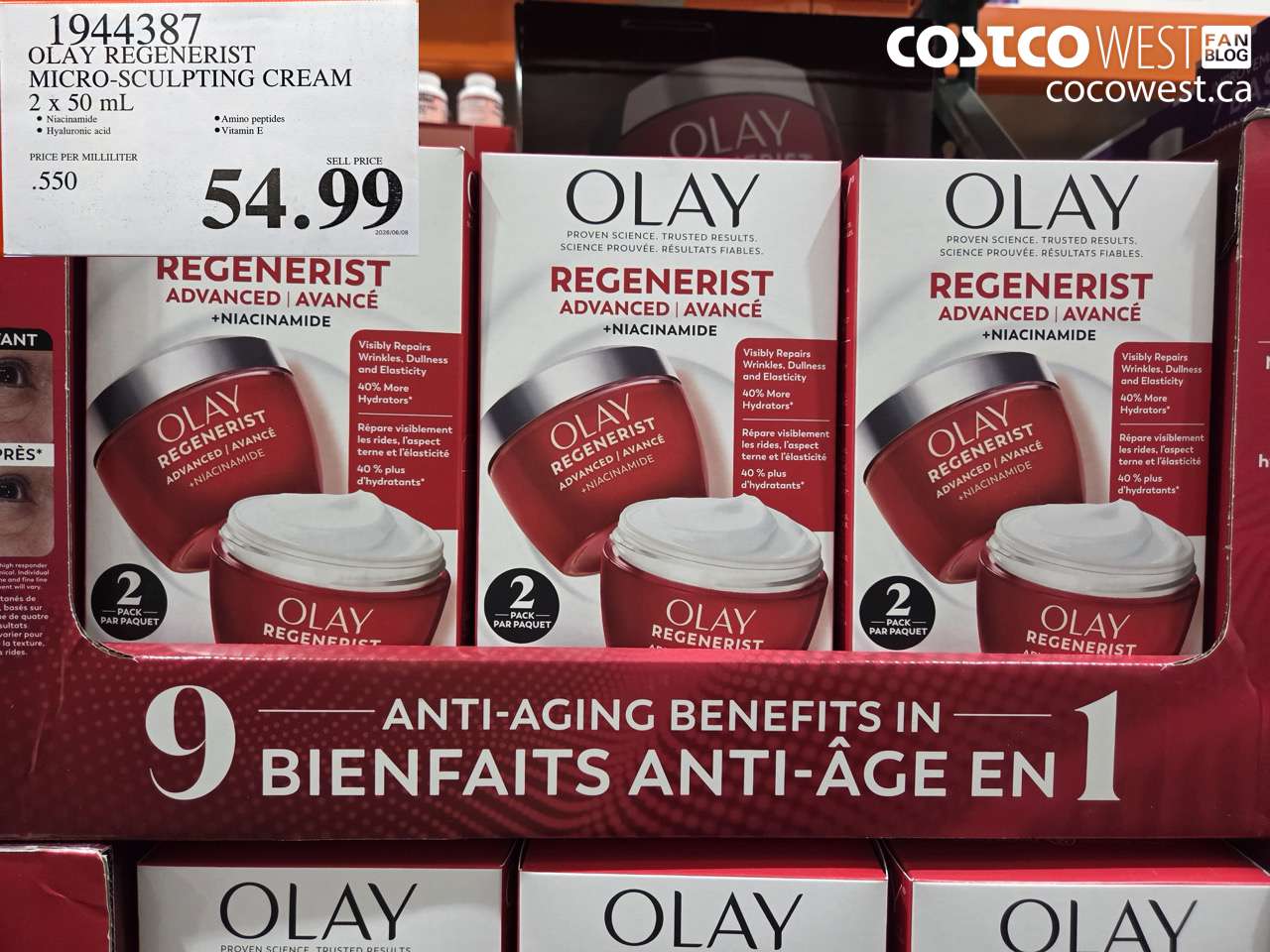 1944387 OLAY REGENERIST MICRO-SCULPTING CREAM 2 X 50 ML $54.99