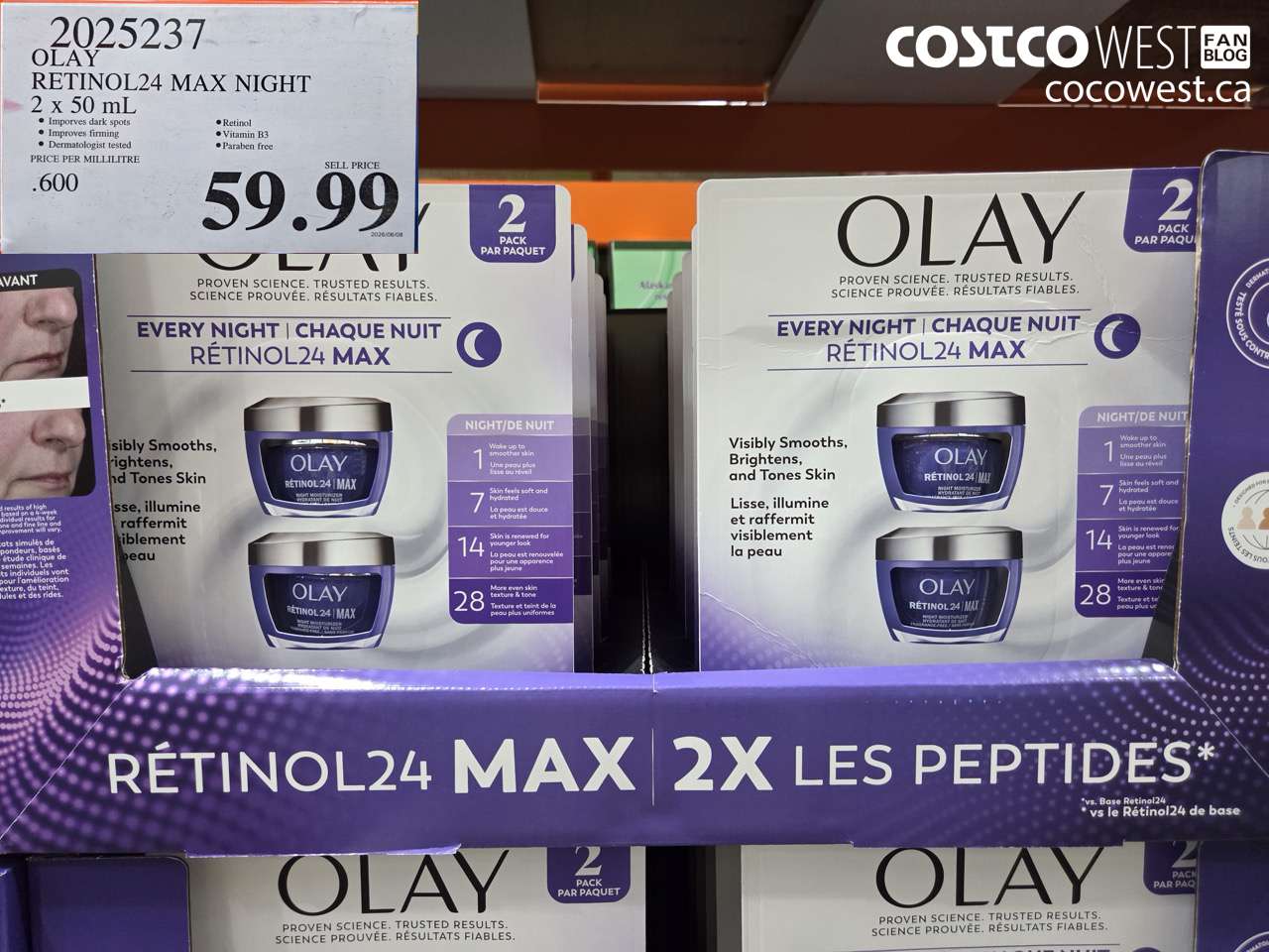 2025237 OLAY RETINOL24 MAX NIGHT 2 X 50 ML $59.99