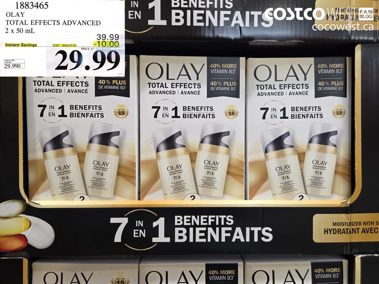 1883465 OLAY TOTAL EFFECTS ADVANCED 2 X 50 ML ($10.00 INSTANT SAVINGS EXPIRES ON 2026-07-05) $29.99