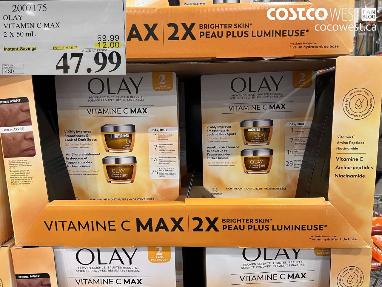2007175 OLAY VITAMIN C MAX 2 X 50 ML ($12.00 INSTANT SAVINGS EXPIRES ON 2026-06-07) $47.99