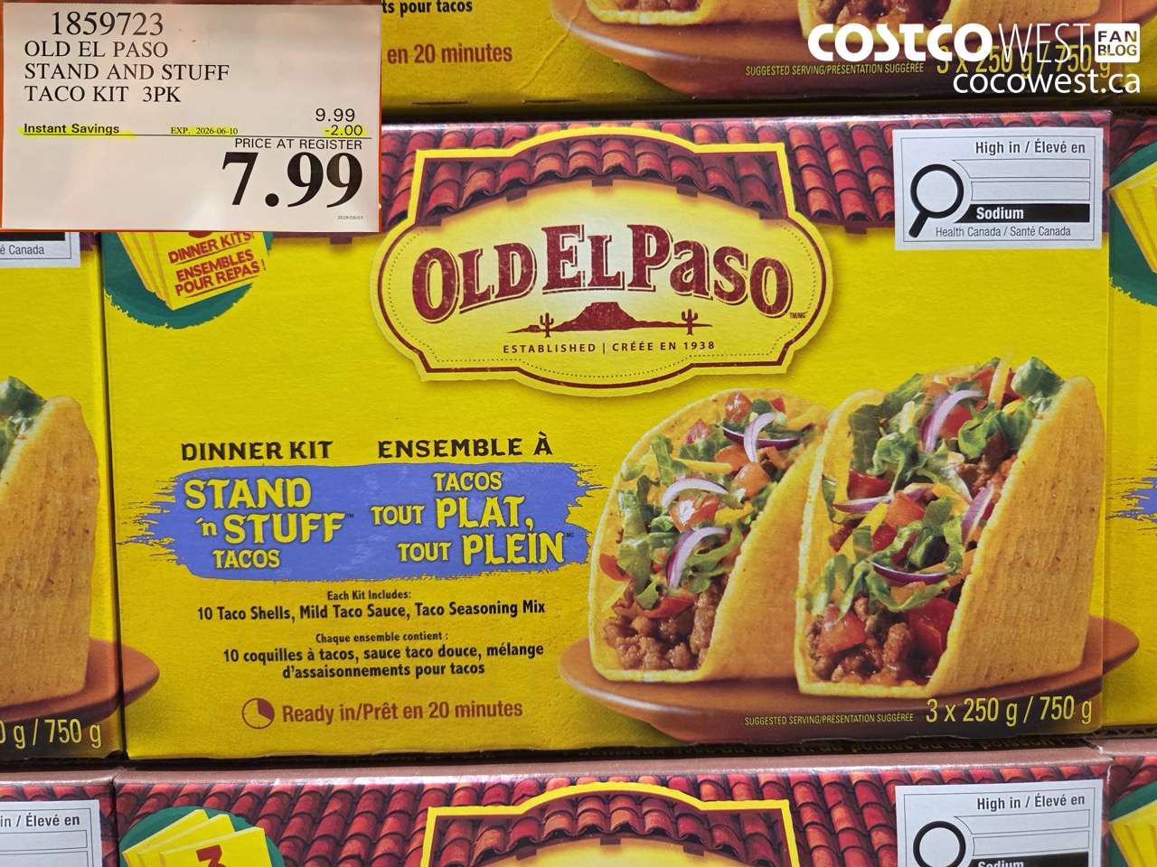 1859723 OLD EL PASO STAND AND STUFF TACO KIT 3PK ($2.00 INSTANT SAVINGS EXPIRES ON 2026-06-10) $7.99