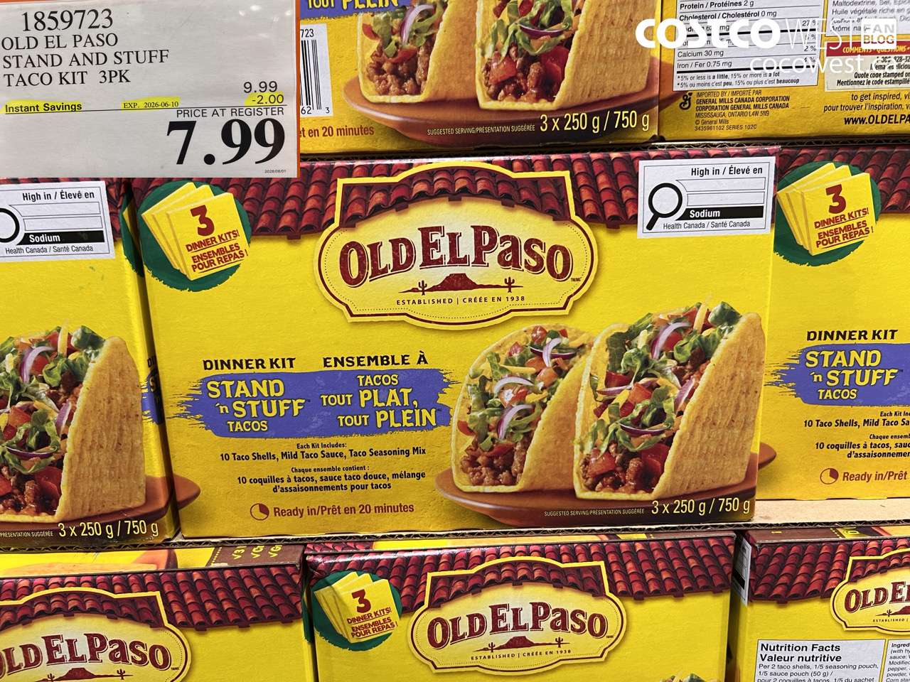 1859723 OLD EL PASO STAND AND STUFF TACO KIT 3PK ($2.00 INSTANT SAVINGS EXPIRES ON 2026-06-10) $7.99