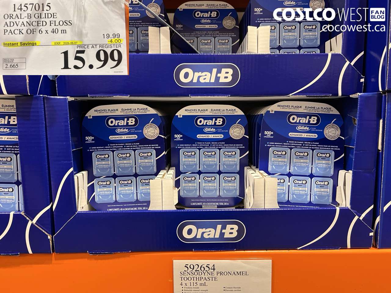1457015 ORAL-B GLIDE ADVANCED FLOSS PACK OF 6 X 40 M ($4.00 INSTANT SAVINGS EXPIRES ON 2026-06-07) $15.99