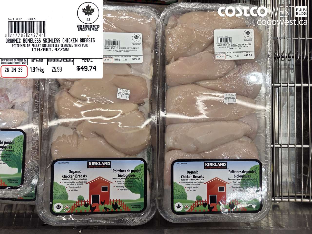 47798 ORGANIC BONELESS SKINLESS CHICKEN BREASTS $25.99